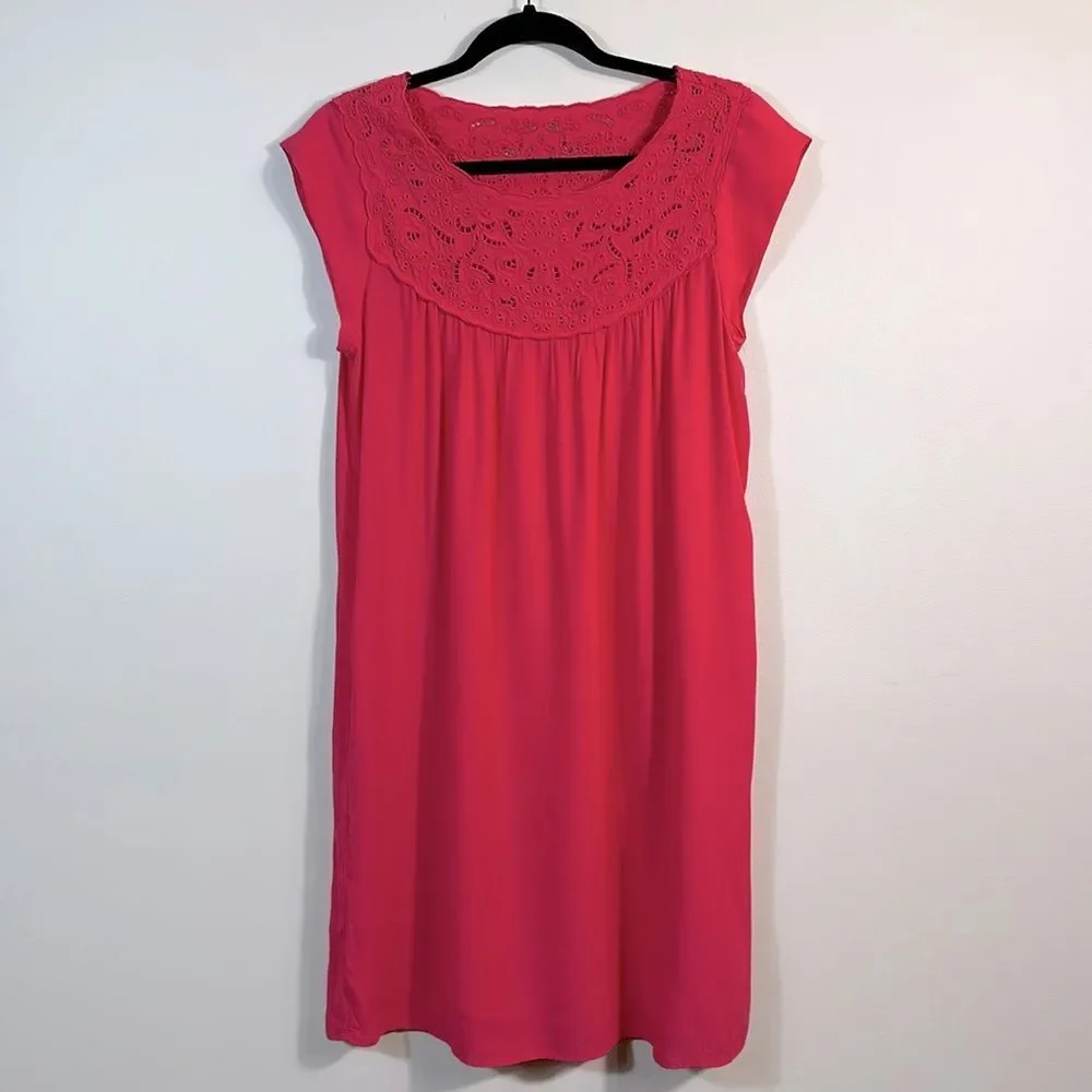 Carolina Belle Montreal Hot Pink Barbie Feminine Eyelet Women Mini Dress Size 4